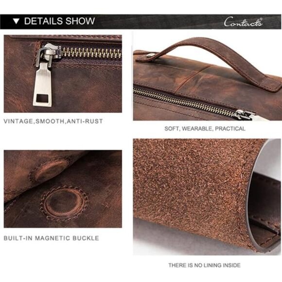 Mens Clutch Bag Genuine Leather ID Card, Hand Clutch Purse Handbag 7.9 inches - Picture 7 of 7